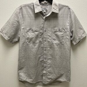 Orvis Men’s Short-Sleeve Button-Down Shirt in Light Beige/Gray